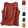 Women's Cotton And Linen Fashionable Loose Casual Sleeveless Vest