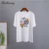 Shellsuning Vintage Graphic Harajuku Trička s potiskem Dámské 100% bavlna O Krátký rukáv Měkké trička Dámská Jednoduchá estetická trička
