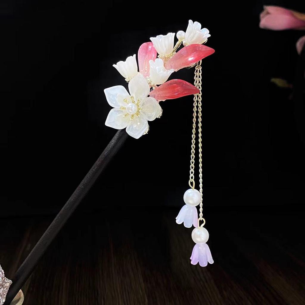Grampo de Cabelo com Borla de Sândalo de Alta Qualidade para Penteados Updo de Hanfu Cheongsam