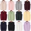 Gilet a Maglia Senza Maniche Donna Uomo Scollo a V Preppy Studenti Ragazzi Ragazze Classico Primaverile Maglione Lavorato a Maglia Moda Coreana Gilet Retrò