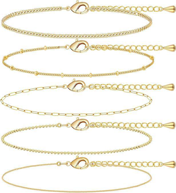 Bohemian Minimalist Women's Hand Jewelry Set: 6 Multi-layer Simple Bracelets