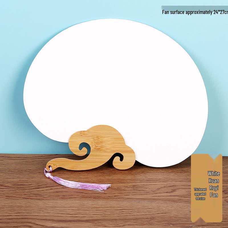 Double-Sided Thickened Xuan Paper Round Fan for Watercolor, Calligraphy, and Handwriting - Ancient Style Intangible Cultural Heritage Palace Fan.
