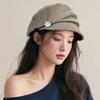 Big Head Circumference Cloud Hat Korean Design Pleated Beret Autumn and Winter Newsboy Octagonal Hat Showing Face Small Painter Hat