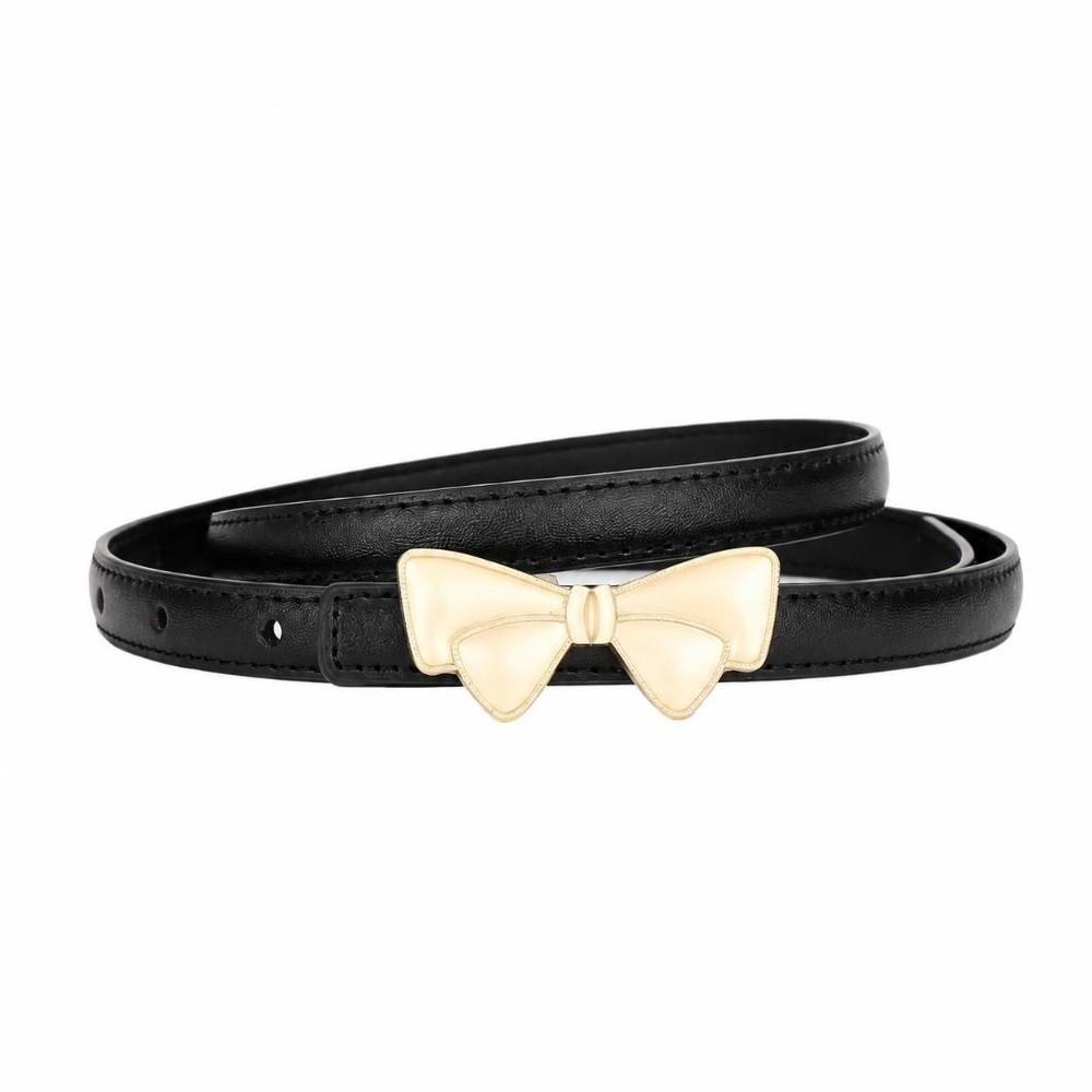 Bow Buckle Women's Belt Leather Bow Buckle Belt Fashion Waist Belt  Daily Outfits