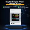 6 in 1 Digital Single Phase Energy Meter Tester Din Rail AC Monitor Voltage Current Power Factor Active KWH 100A Electricity Usage Monitor