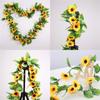 25 Meter Artificial Sunflower Garland With Vibrant Yellow And Orange Blooming Flowers For Elegant Home Decor