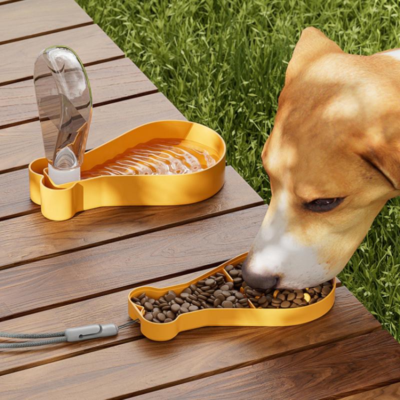 2 In 1 300ml Portable Food Grade Material Dog Cat Travel Pet Water Cup Bottle with Food Dispenser Portable Dog Water Bottle