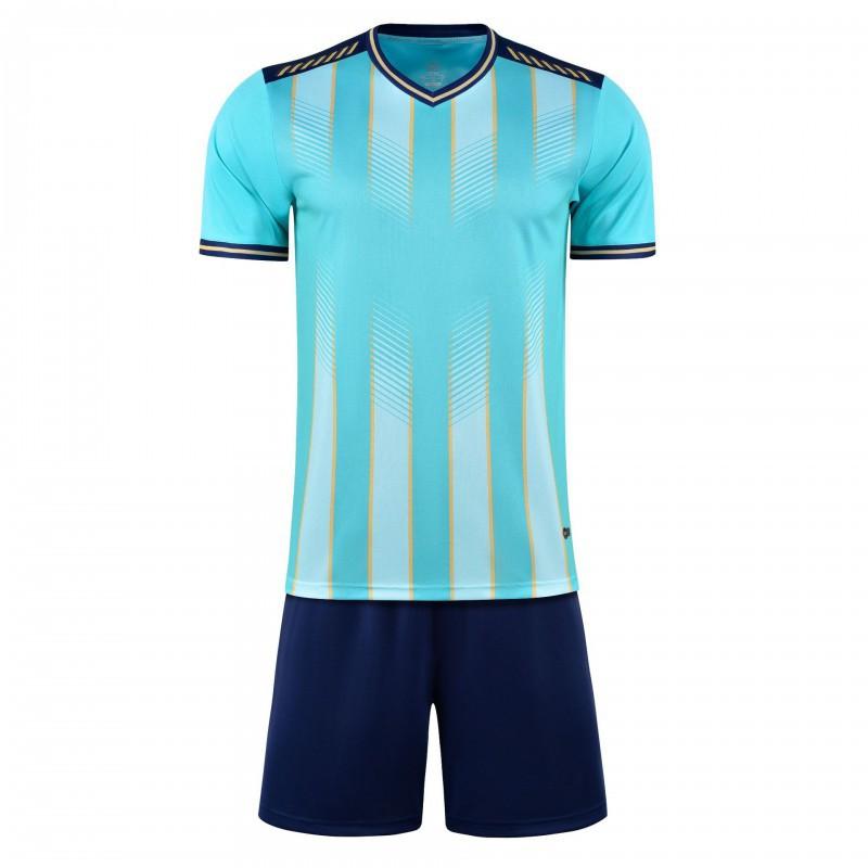 

New Short-sleeved Striped Football Suit Multi-color Optional Quick-drying Breathable Sweat-absorbing Training Men Women Same Style Adults XL