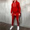 Mens Running Tracksuit Set With Hooded Jacket And Adjustable Waistline Pants For Activewear