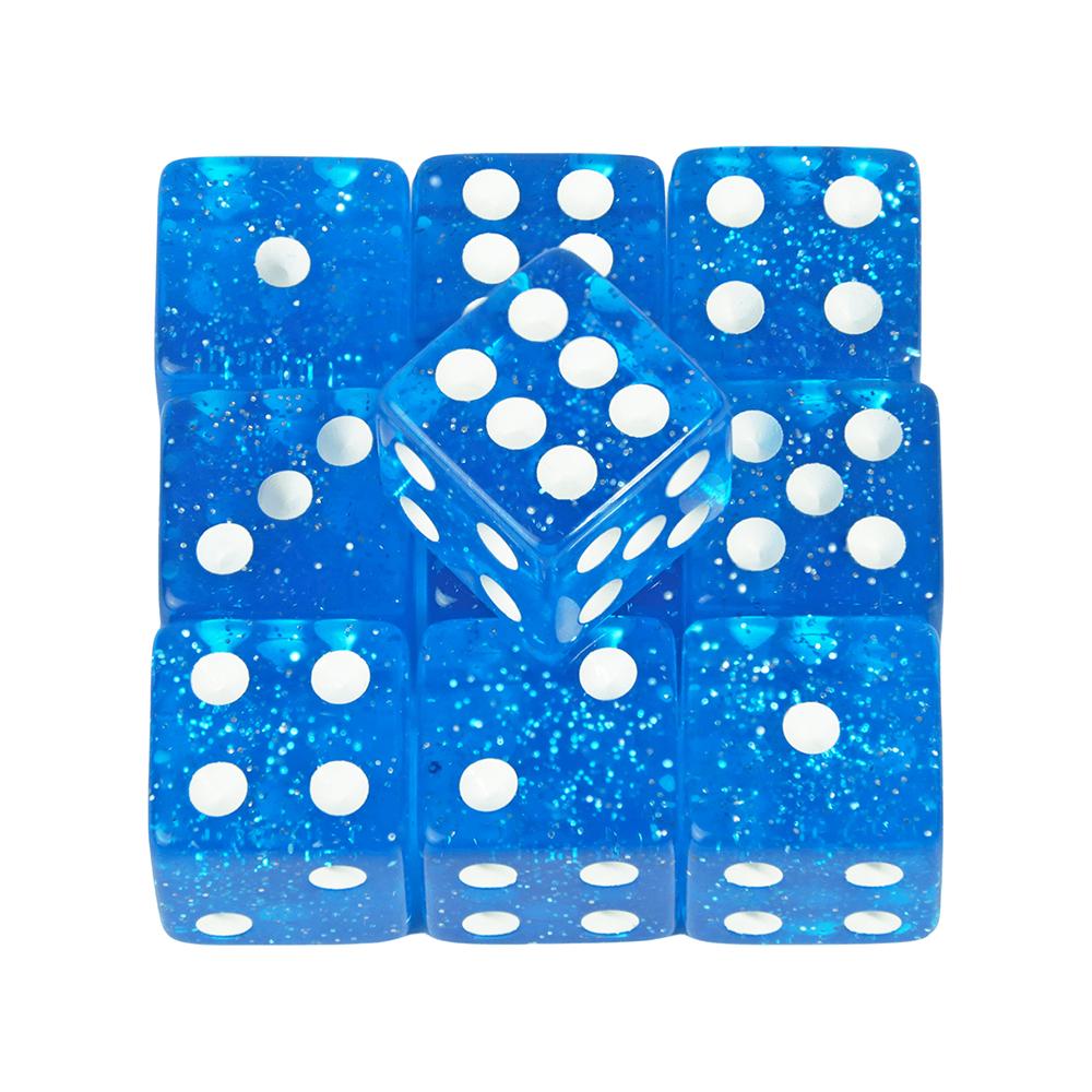6 Lados Jogo Dice Glitter 10PCs 16mm Entretenimento Acrílico Jogo Ferramenta Dados