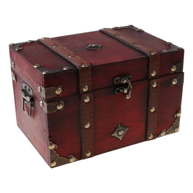 Vintage Wooden Storage Box Antique Jewelry for Je