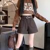 2025 Autumn/Winter Women's High-Waisted Wide-Leg Tweed Shorts - Slimming A-Line, Versatile and Fashionable Casual Bootcut