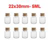 1/5/7/8/10/12/15/20ml Mini Clear Glass Bottles with Cork Stoppers Message Wishing Drifting Bottle Empty Spice Bottle Jars Gifts