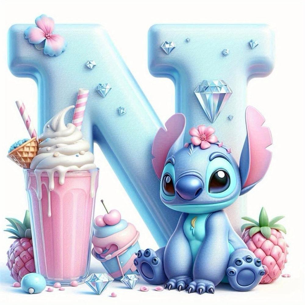Disney Bordado de Diamantes Punto Mosaico de Dibujos Animados Novedad 26 Letras Pintura Imagen de Pedrería Helado Decoración Habitación Infantil