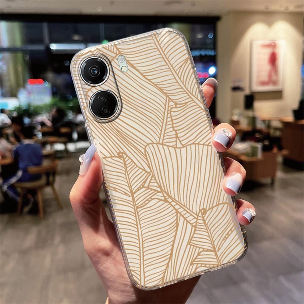 

Korean INS Vintage Colorful Floral Phone Case For Xiaomi Redmi 13C 13 12 12C 10C 9 9A Soft TPU Transparent Aesthetic Clear Cover Redmi 9