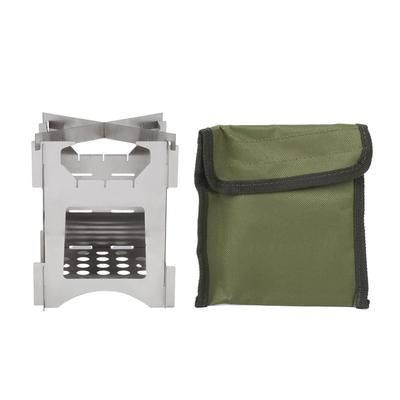 Fornello Mini Pieghevole Portatile in Acciaio Inossidabile a Legna per Campeggio All'aperto Viaggio Escursionismo Picnic