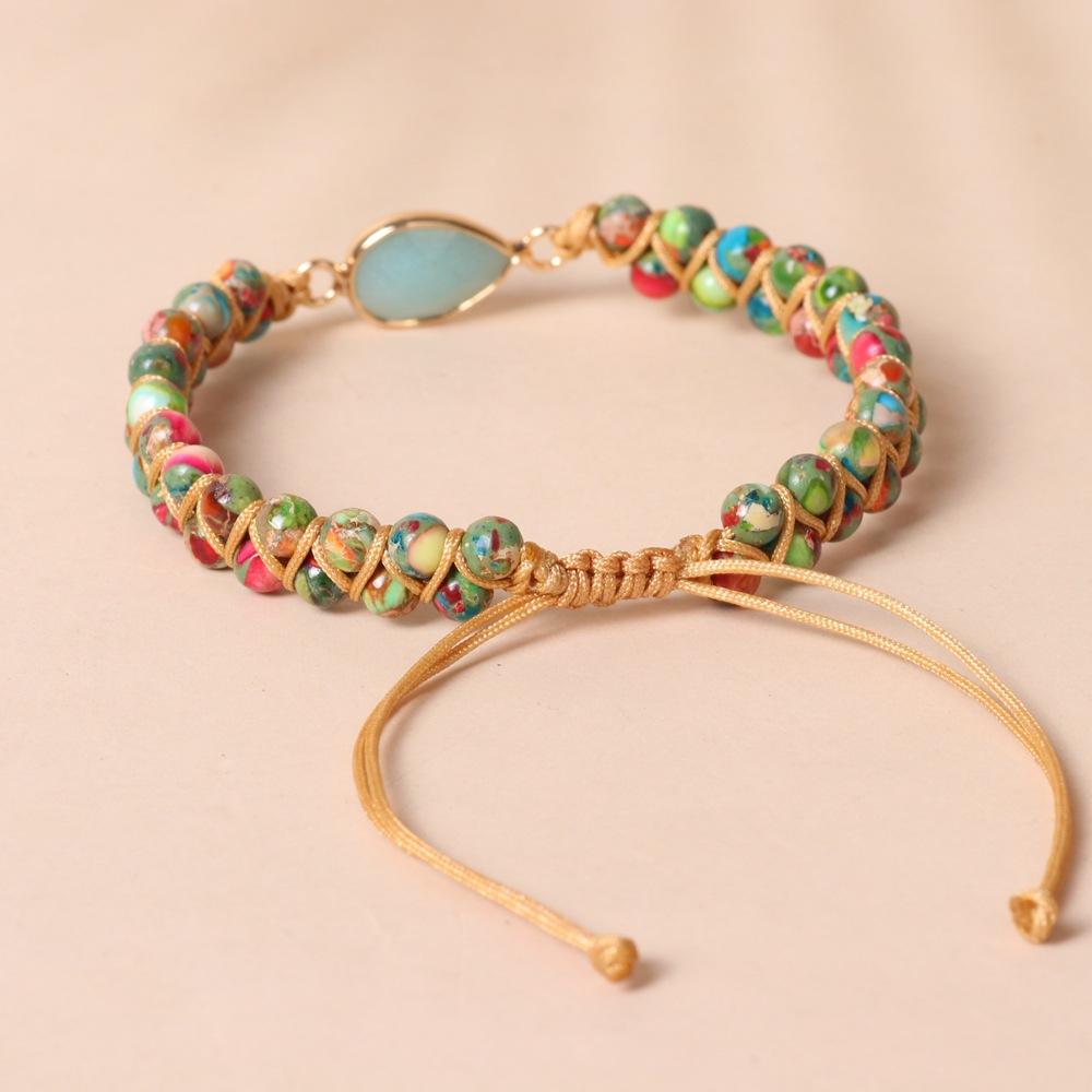 Böhmisches Stein-Charm-Armband, geflochtene Makramee-Yoga-Freundschafts-Wickelarmband für Liebhaber an der Hand, Geburtstagsschmuck, Geschenk