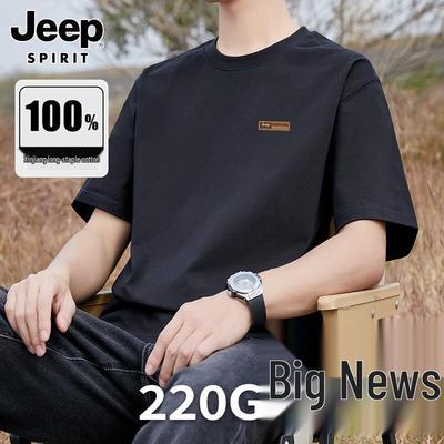 JEEP SPIRIT Herren T-Shirt aus reiner Baumwolle, lockerer Schnitt, kurzärmelig