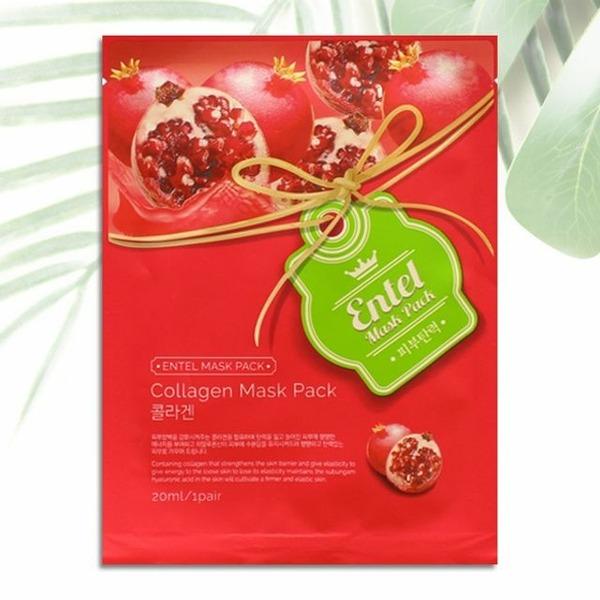 Entel Collagen Mask Pack x10 Packs Moisturizing Sheet Pack Skin Soothing (WA05AA6) basic