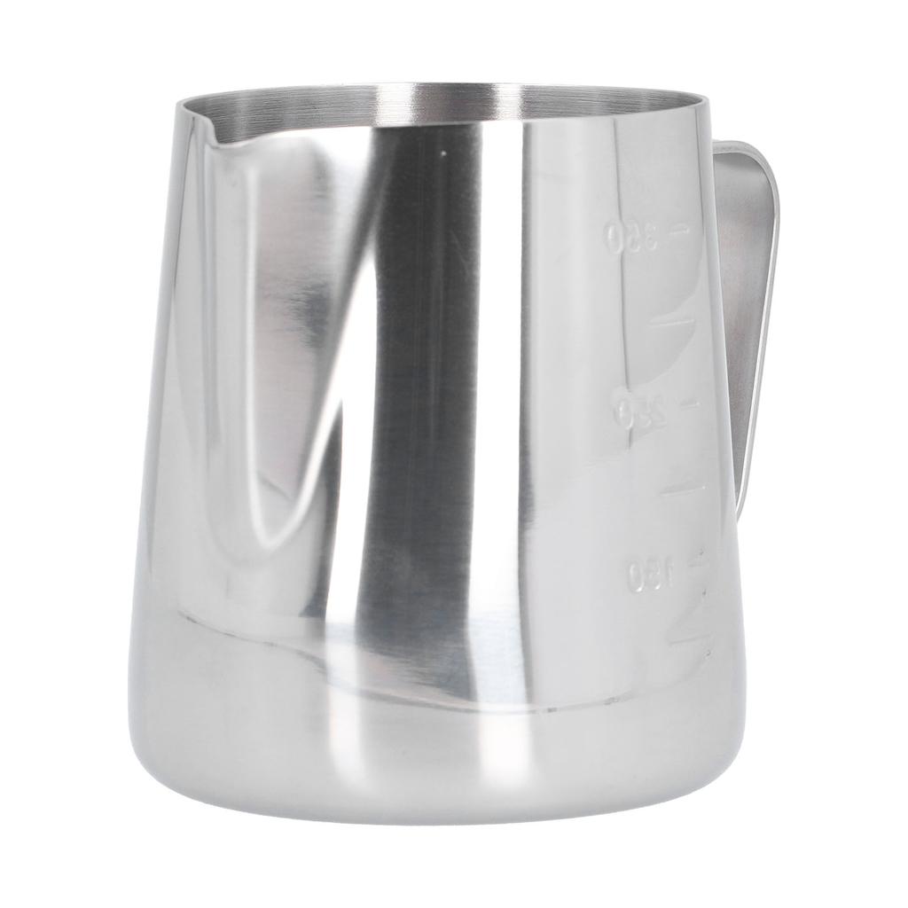 400ml Stainless Steel Frothing Cup Pointed Spout Coffee Art Pitcher Milk Steaming Jug with Scale