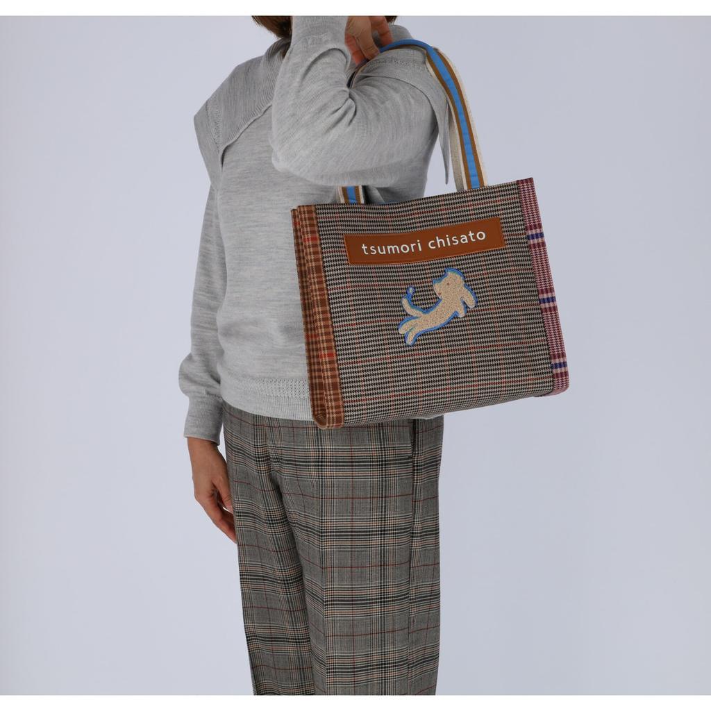 Tsumori Chisato Frame Check Kiraneko Tote Bag Blue
