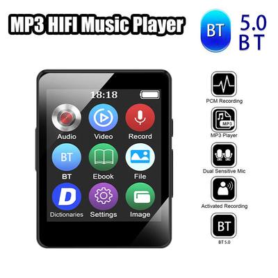 Portable HiFi MP3 Player Bluetooth 5.0 Music Stereo Speaker Mini MP4 Video Playback With TFT Screen FM Radio Recording Walkman