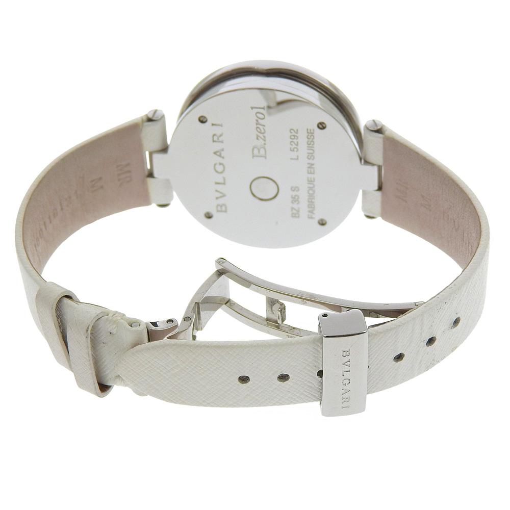 BVLGARI Bzero1 Watches BZ35S/BZ35WLSL Be zero one whiteDial Stainless Steel/leather Quartz Analog display Women Used