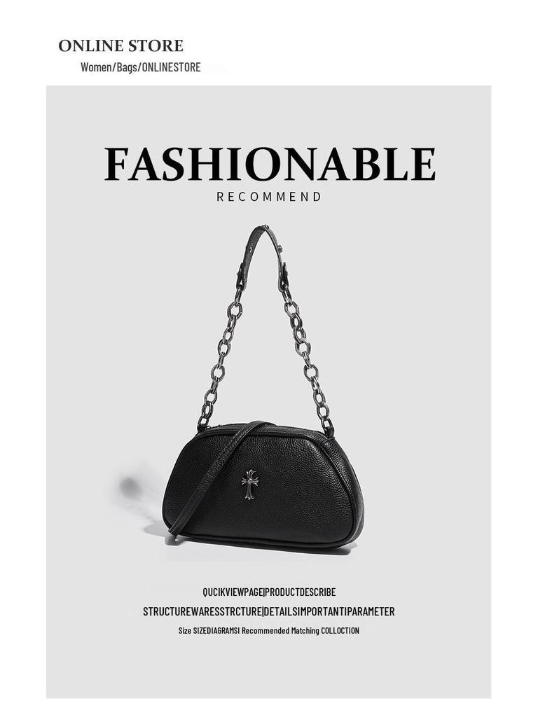 Retro Chic Chrome Hearts Umhängetasche mit Kettendetails für Damen