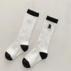 Letter Stripe Kids Girl Knee HighSocks Fashion Balck White Children Stockings Soft Cotton Knee Protection Long Sock Sokken Sox