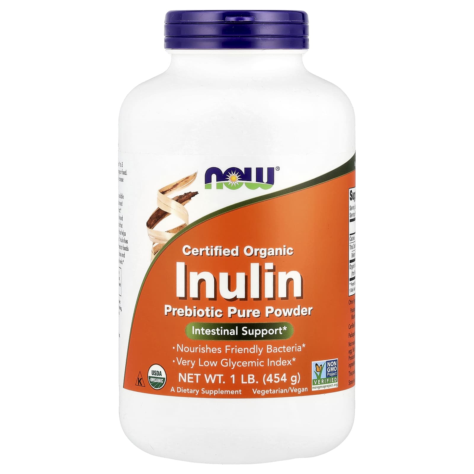 

Certified Organic Inulin, Prebiotic Pure Powder, 454G (1Lb)