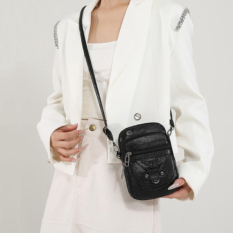 Multifunktionale kleine Umhängetasche aus weichem PU-Leder für Damen, Vintage-Designer, Handy-Geldbörse, kleine Umhängetasche für Damen