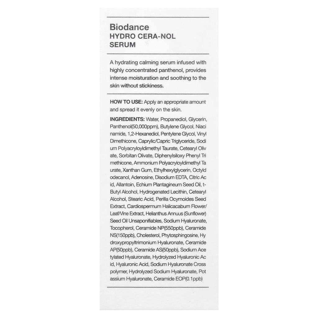 Biodance Hydro Cera-Nol Serum, 1.01 Fl Oz (30 Ml)