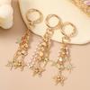 Cute Alloy Star Keychain Handmade Beaded Key Ring Pendants for Women Girls Handbag Decor DIY Key Chain Jewelry Gifts