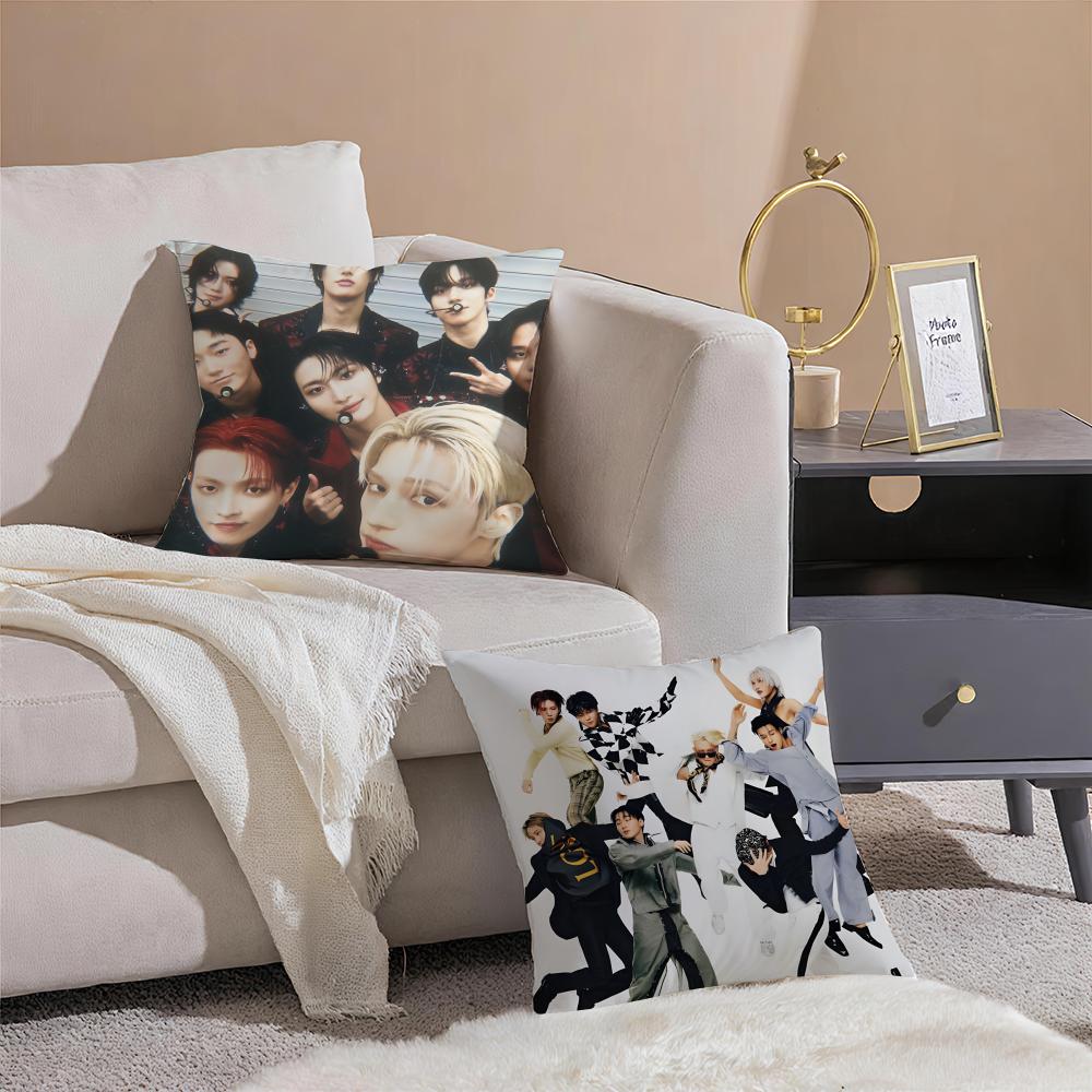 Band dynamic AATEEZ Cushion Cover Pillowcase Short Plush Invisible zipper Room Sofa Cushion Cover
