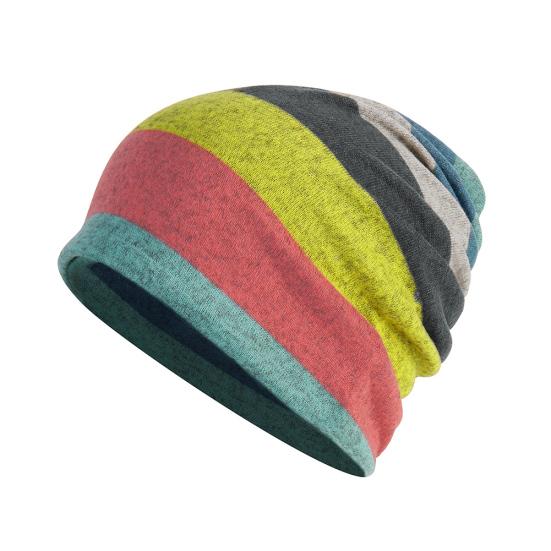 Unisex w paski luźna czapka typu beanie Ciepła jesienno-zimowa czapka z czaszką w stylu hip-hopu