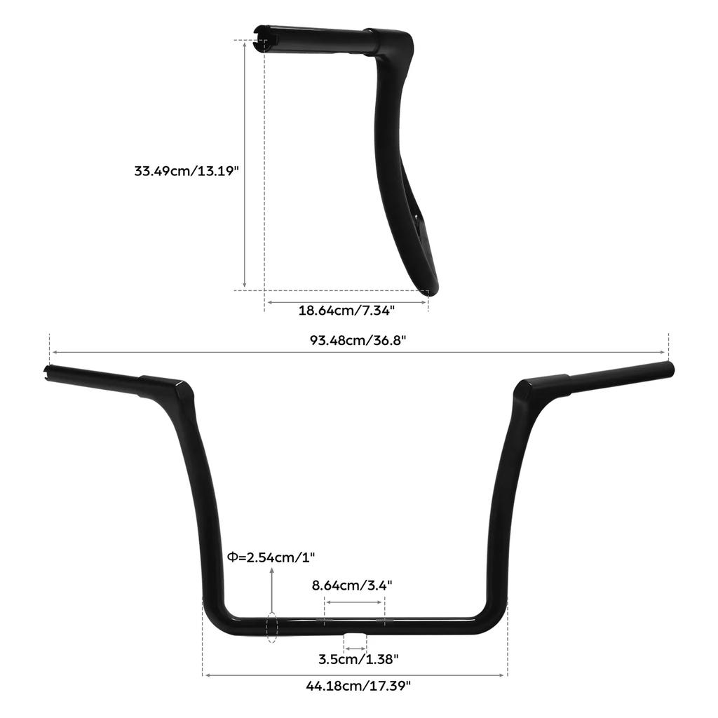 Motorcycle 13.19" Rise Ape Hanger Bar 1 1/4" Handlebar For Harley Touring Road Glide Electra Glide 2014-2024