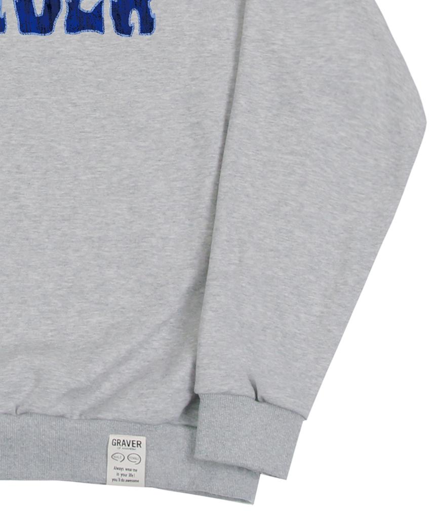 GRAVER [Unisex] Flame Logo Sweatshirt_Gray