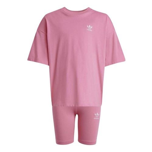 adidas Girls Adicolor Trefoil T-Shirt & Shorts Set