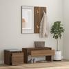 3120196 vidaXL Hallway Furniture Set Brown Oak Engineered Wood