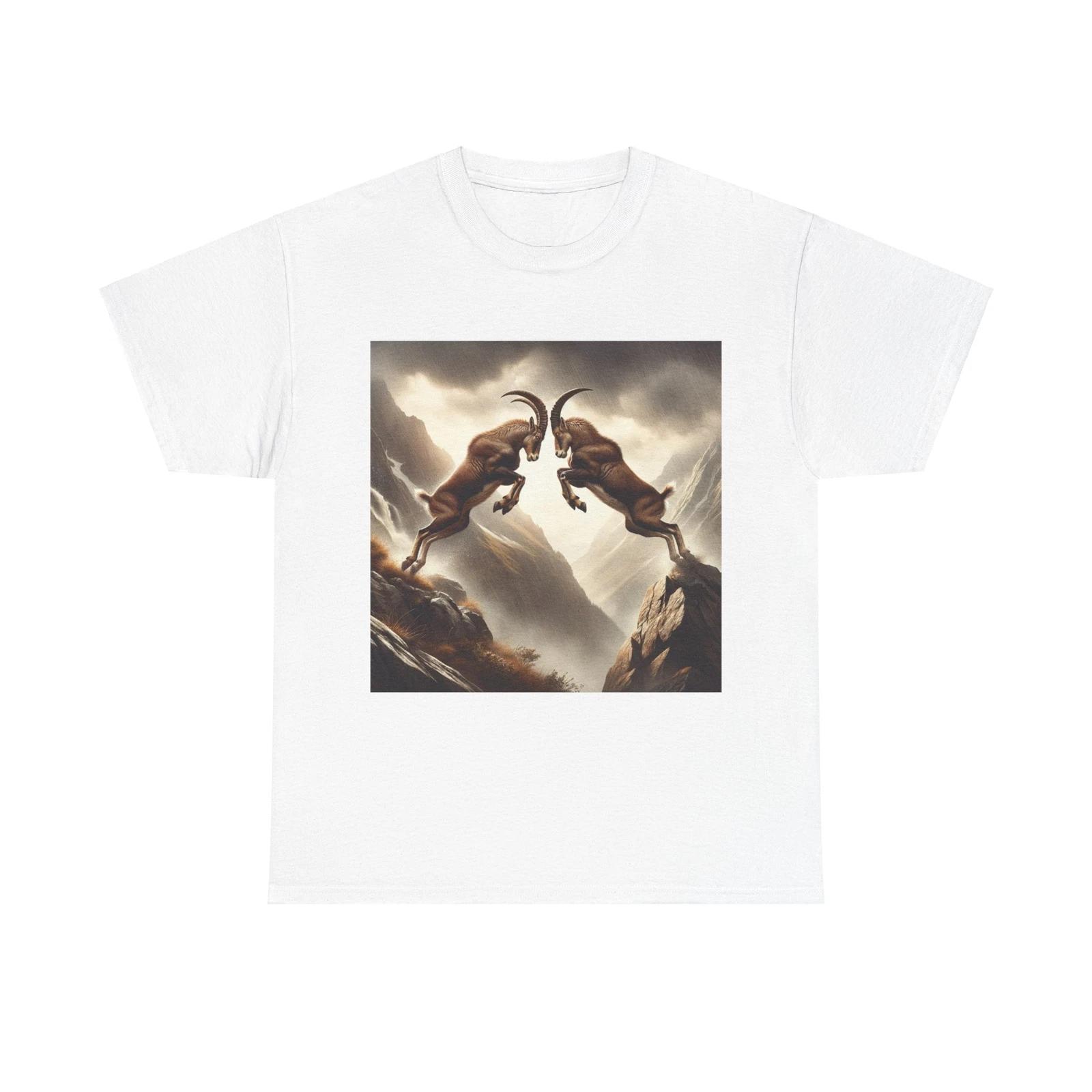 

Unisex Adult T Shirt Epic Battle Mountain Goats Illustration XL