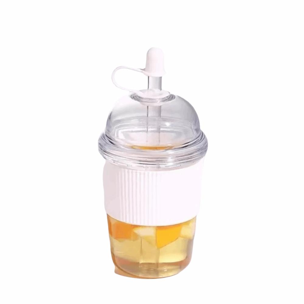 

Reusable Straw Cup Leakproof Lid Juice Mug Lightweight Water Bottle білий