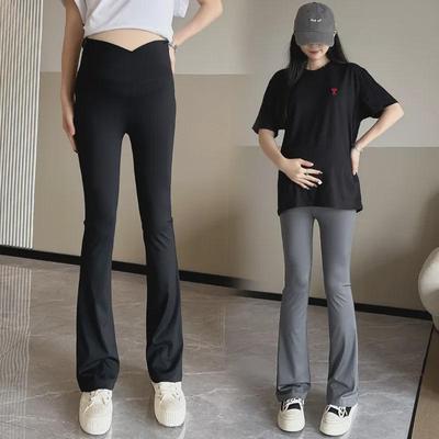 Umstands-Yogahose mit niedriger Taille und ausgestelltem Bein für Frühling und Sommer