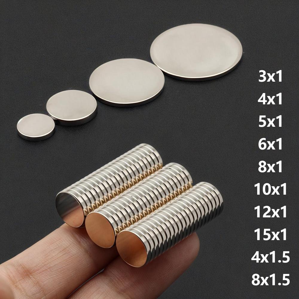 Potente Magnete al Neodimio N35 NdFeB Magneti Permanenti Rotondi Super Forti Magneti per Frigorifero Fai da Te 3x1 5x1 8x1 10x1 15x1 8x1.5
