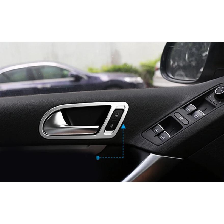 Car Styling ABS Chrome Interior INNER Door Handle Bowl Frame Cover Trim For Volkswagen VW Tiguan 2010 2011 2012 2013 2014 2015