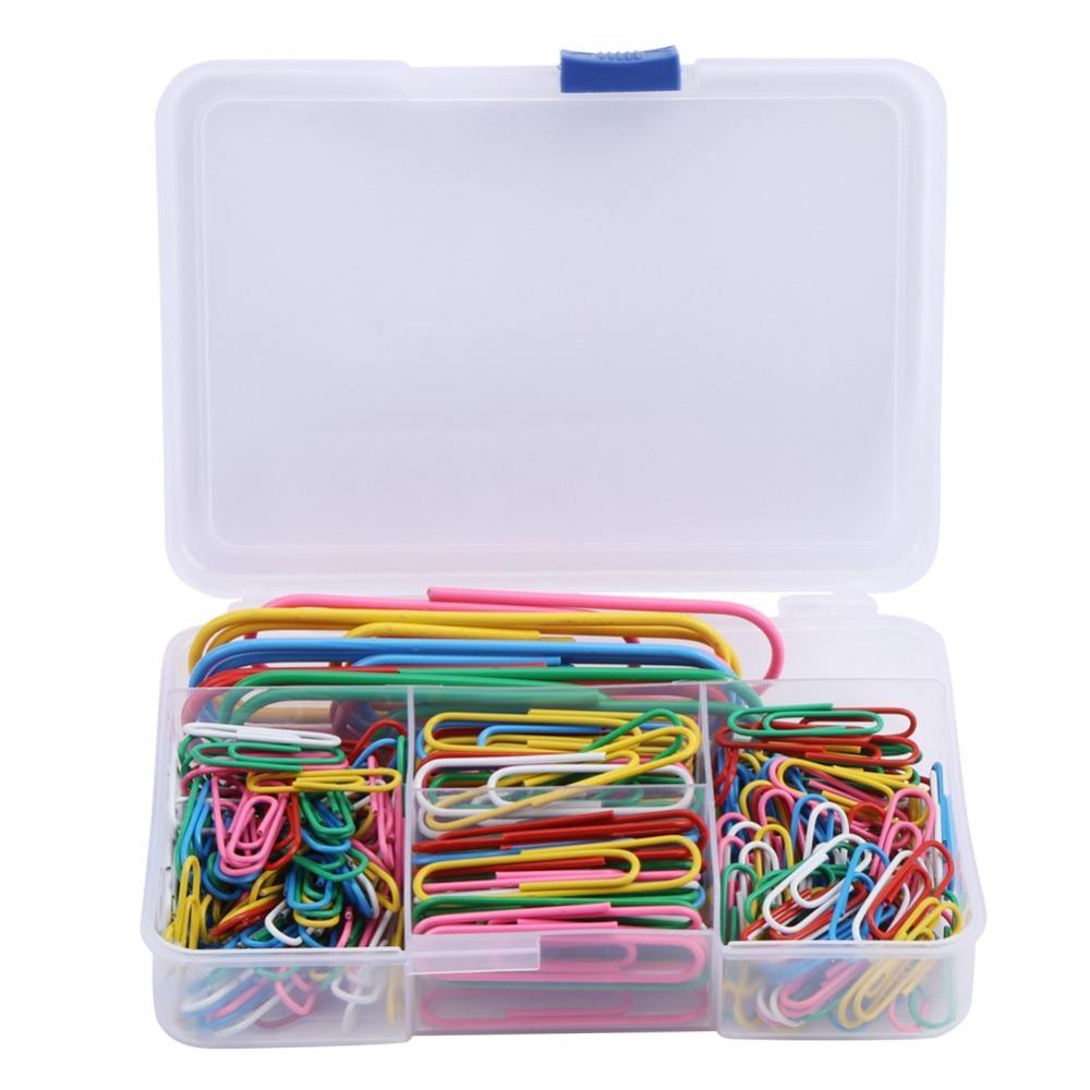 

250pcs Pclip Mix Color Paper Clips Colored Coated Assorted Sizes Large Metal Clip Reusable Metal Clip Office Supplies