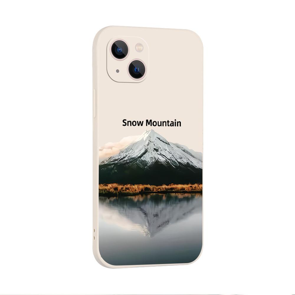 Reflection Snow Mountain is suitable for Apple 16promax mobile phone case, the new iphone15 matte soft case 17 is all-inclusive and anti-drop.