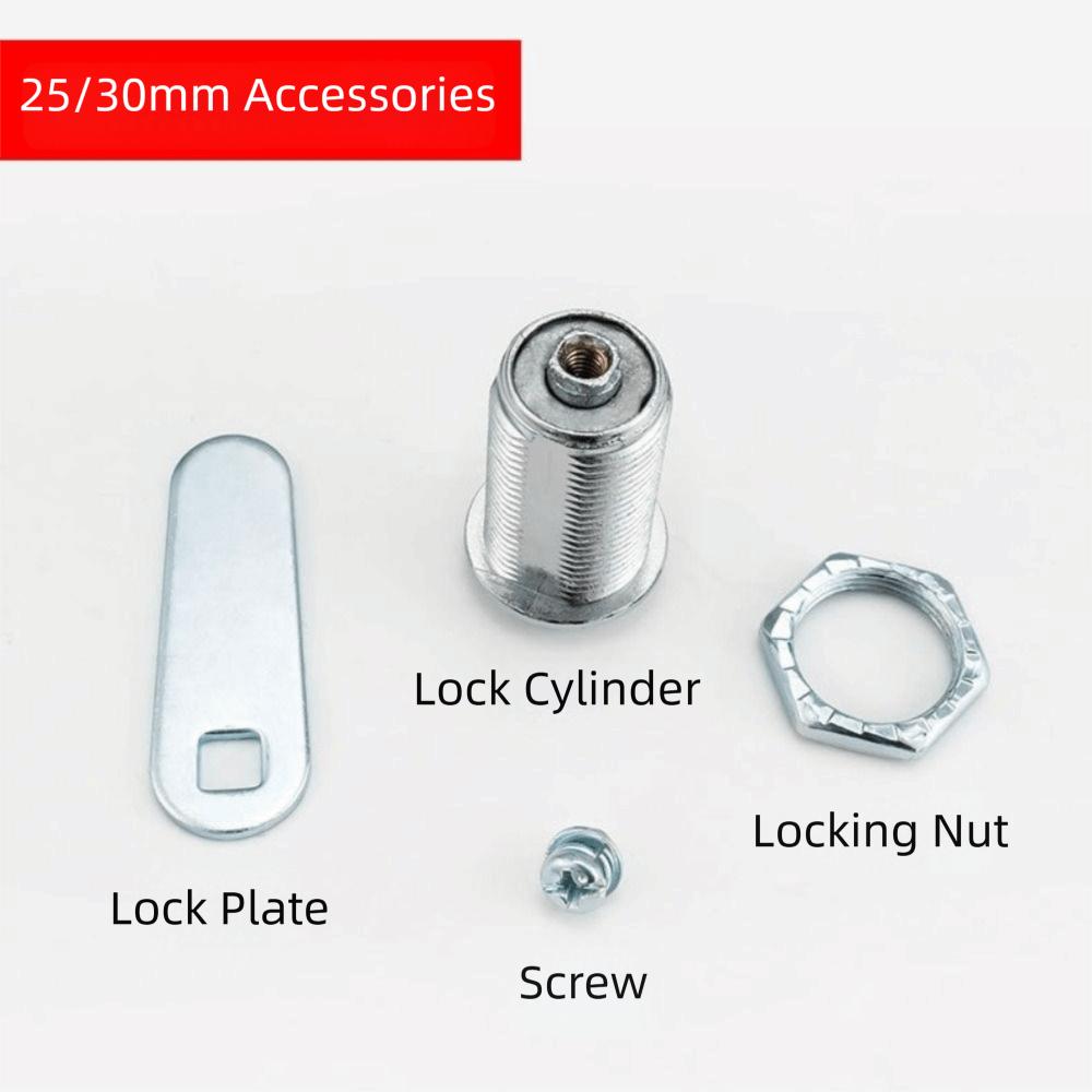 16-30mm Length Drawer Lock 2 Keys Included Locking Plate Cabinet Lock Metal Body Mechanical Tongue Distribution Box Lock