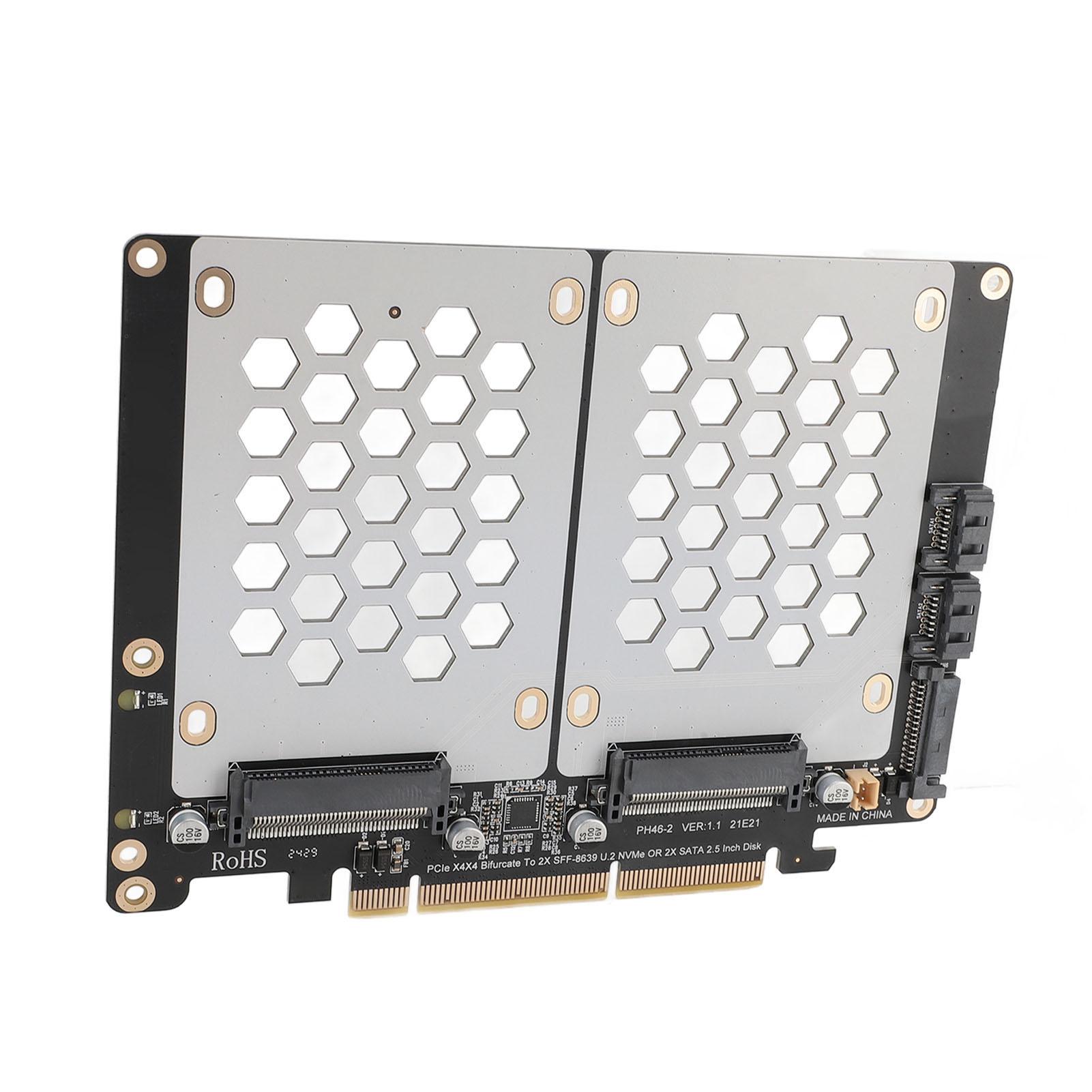 

Адаптерна плата PCIE U.2 X8 для двох SSD-накопичувачів SFF8639 PCIE4.0 з підтримкою роздільної плати U.2 NVME 2,5-дюймового жорсткого диска