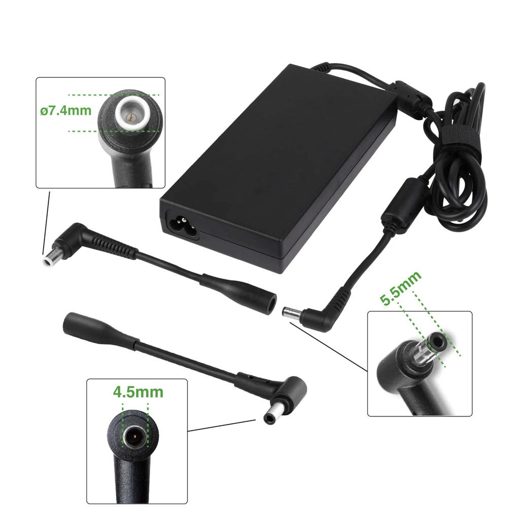 19.5V 9.23A 180W MSI Laptop Charger Power Adapter Compatible with MSI Gaming Laptops GS43VR, GS63, GS63VR, GS65-Stealth-THIN-050, GS73VR, WS63VR, and