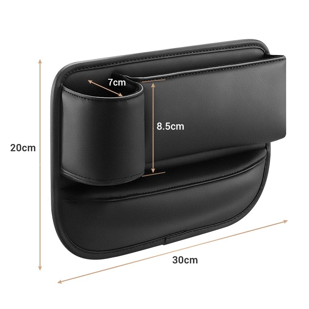 Suport pentru pahar cu apă pentru spațiul dintre scaune auto, piele, universal, cutie de depozitare laterală pentru spațiul dintre scaune, organizator umplutură spațiu scaun auto față șofer, în